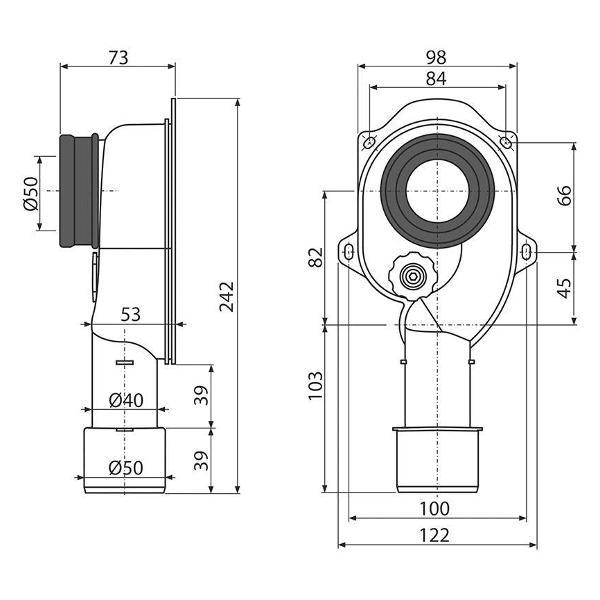 Сифон, отвод, гофра Alcadrain A45C