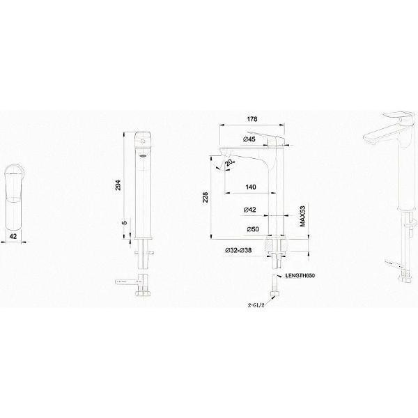 Смеситель Bravat F1429564BW-A-ENG