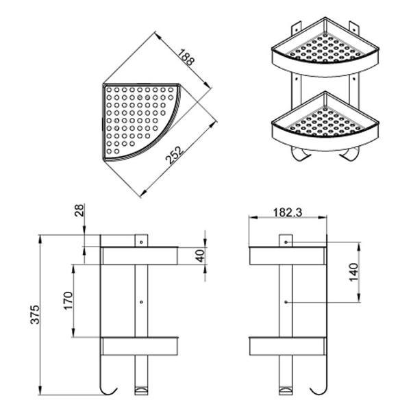 Полка книжная Azario 00082002