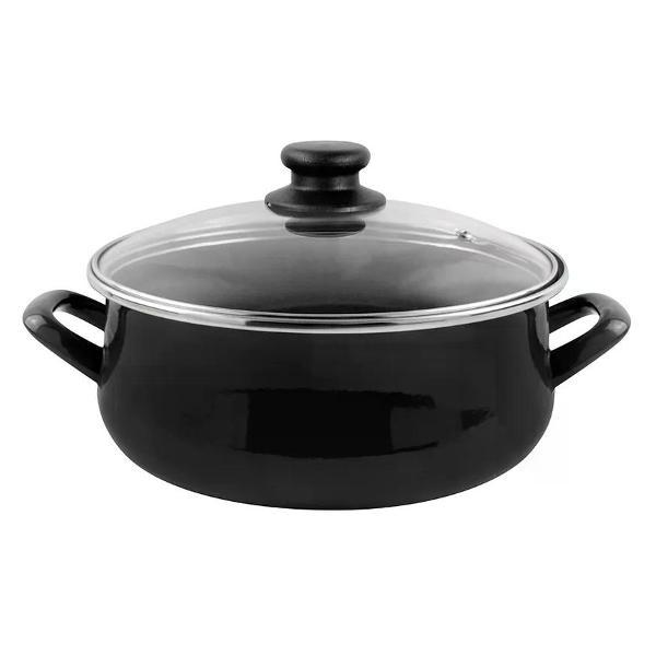 Кастрюля Vitrinor низкая Black 24 4.5 л с крышкой