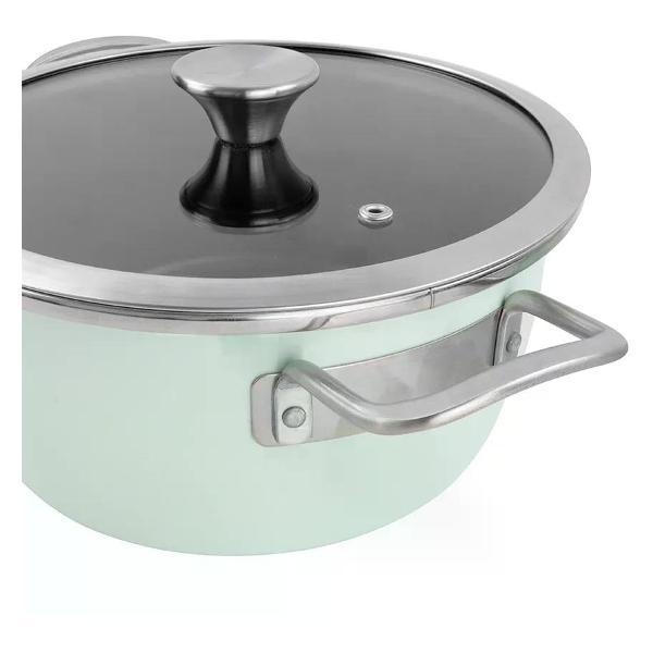Кастрюля Vitrinor низкая Nordic Mint 24 с крышкой 4.5 л