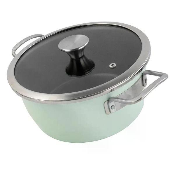 Кастрюля Vitrinor низкая Nordic Mint 28 с крышкой 1.95 л