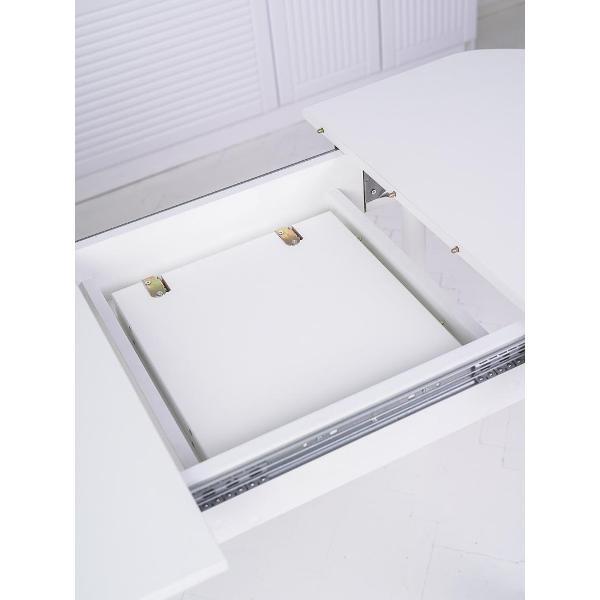 Стол обеденный Frenesie Кэлли кухонный раздвижной, белый шагрень