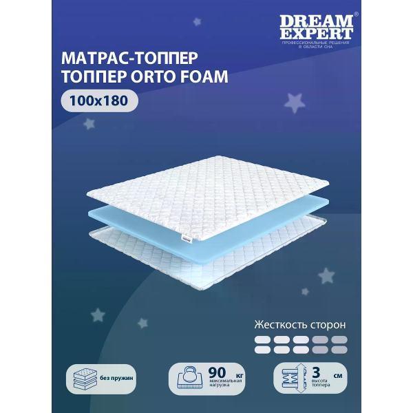 Матрас-топпер DreamExpert 100х180 см Orto Foam (высота 3 см, пенополиуретан/ поролон, средней жесткости)