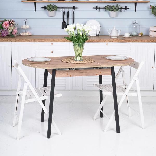 Стол обеденный Frenesie Кэлли кухонный раздвижной овальный, дуб крафт золотой, 94/126х64х75 см.