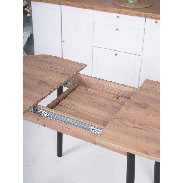 Стол обеденный Frenesie Кэлли кухонный раздвижной овальный, дуб крафт золотой, 94/126х64х75 см.