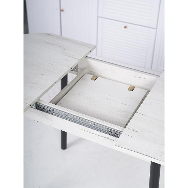 Стол обеденный Frenesie Кэлли кухонный раздвижной овальный, дуб крафт белый, 94/126х64х75 см.