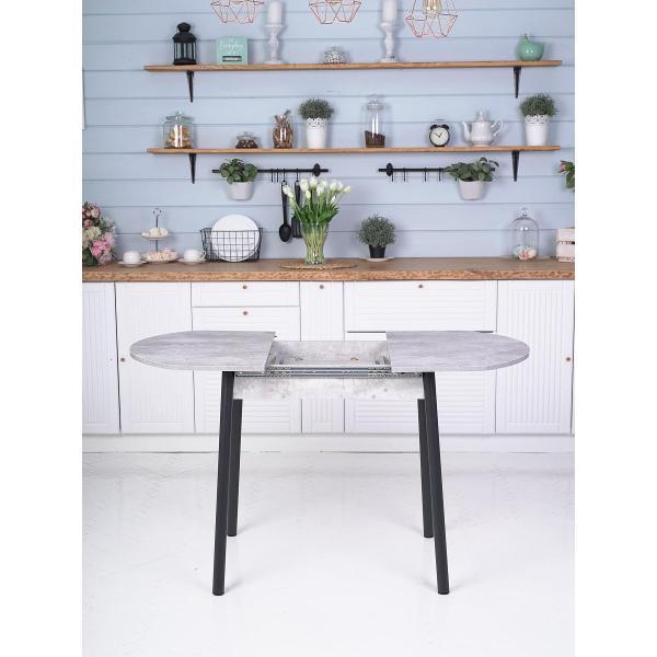 Стол обеденный Frenesie Кэлли кухонный раздвижной овальный, камень светлый, 94/126х64х75 см.
