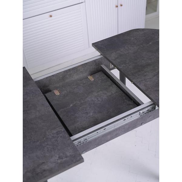 Стол обеденный Frenesie Кэлли кухонный раздвижной овальный, камень тёмный, 94/126х64х75 см.