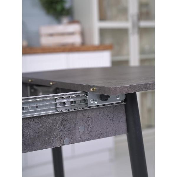 Стол обеденный Frenesie Кэлли кухонный раздвижной овальный, камень тёмный, 94/126х64х75 см.