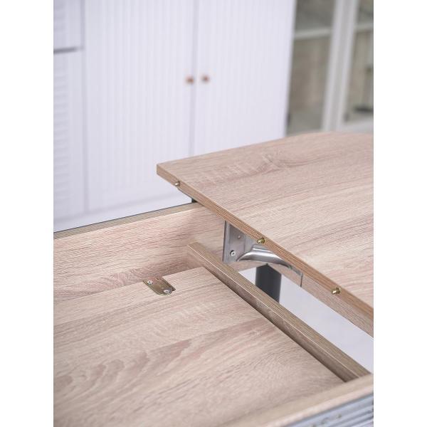 Стол обеденный Frenesie Кэлли кухонный раздвижной овальный, дуб сонома, 94/126х64х75 см.