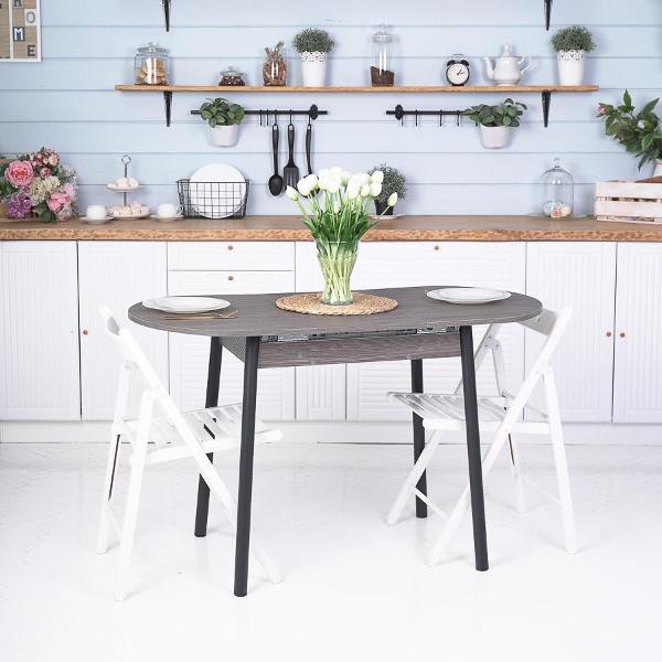 Стол обеденный Frenesie Кэлли кухонный раздвижной овальный, ясень анкор тёмный, 94/126х64х75 см.