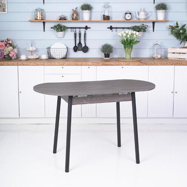 Стол обеденный Frenesie Кэлли кухонный раздвижной овальный, ясень анкор тёмный, 94/126х64х75 см.