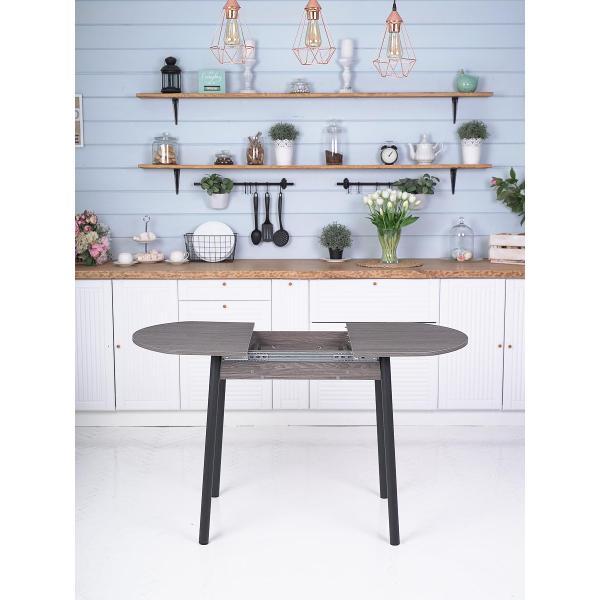 Стол обеденный Frenesie Кэлли кухонный раздвижной овальный, ясень анкор тёмный, 94/126х64х75 см.