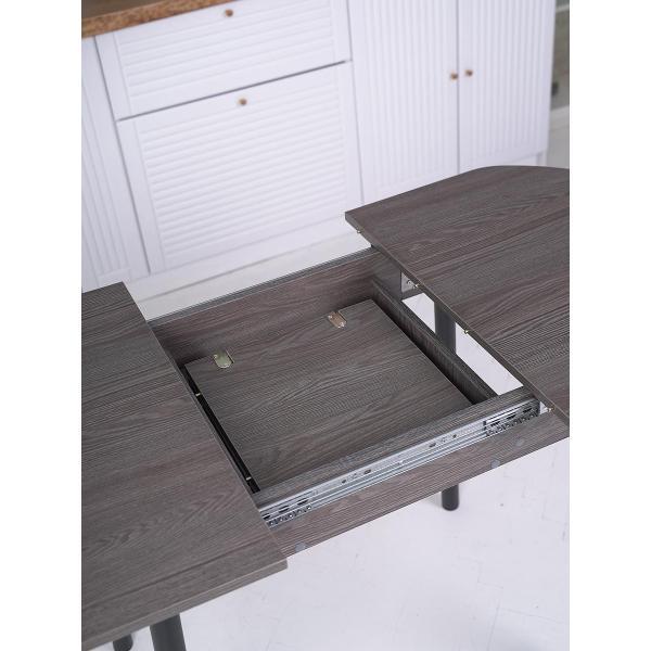 Стол обеденный Frenesie Кэлли кухонный раздвижной овальный, ясень анкор тёмный, 94/126х64х75 см.