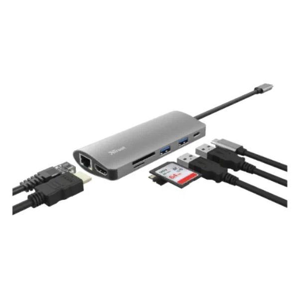Аккумулятор для смартфона, телефона Адаптер 23775 Trust Dalyx 7-в-1 Multiport USB-C