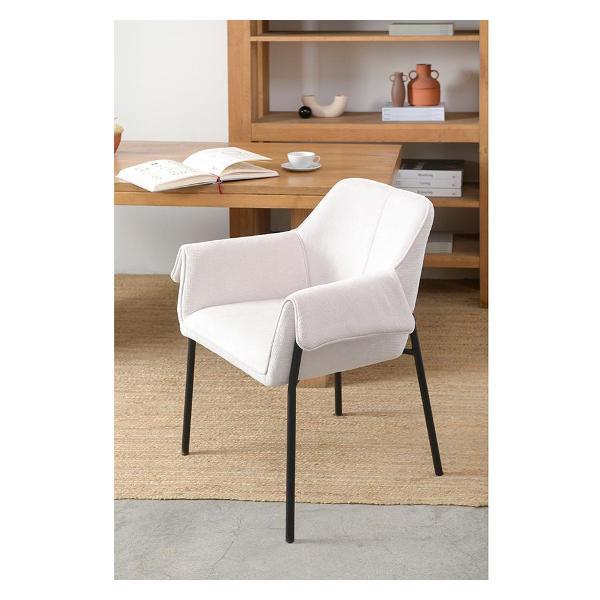 Стул обеденный Bergenson Bjorn Aline, шенилл, молочный