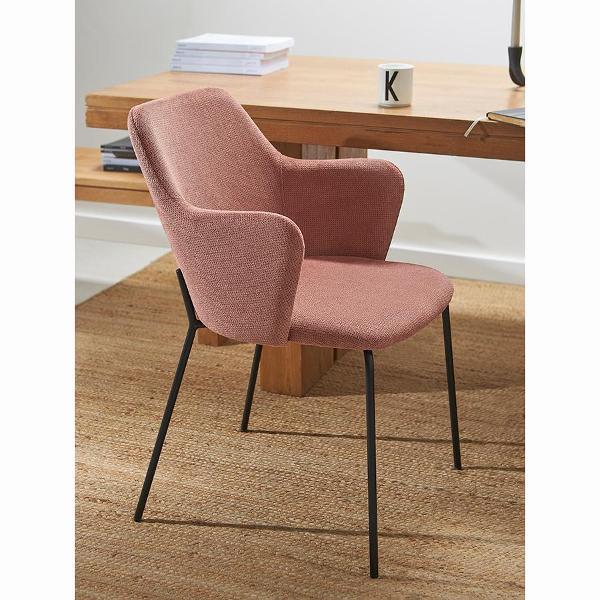 Стул обеденный Bergenson Bjorn Dwight, фактурный шенилл, коралловый