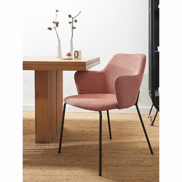 Стул обеденный Bergenson Bjorn Dwight, фактурный шенилл, коралловый