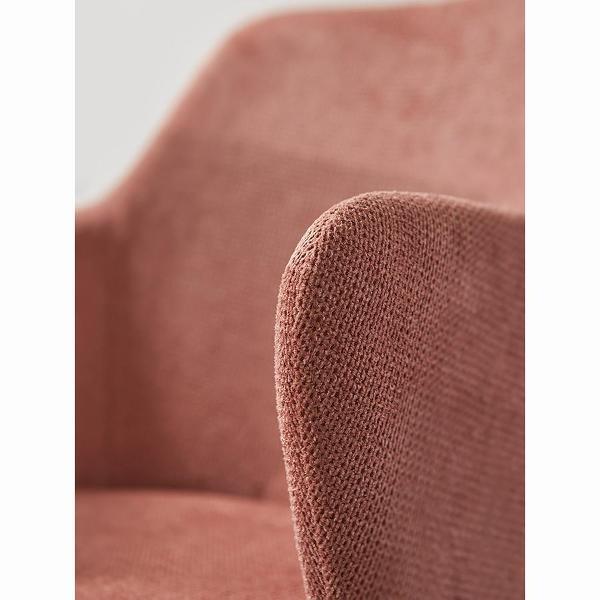 Стул обеденный Bergenson Bjorn Dwight, фактурный шенилл, коралловый