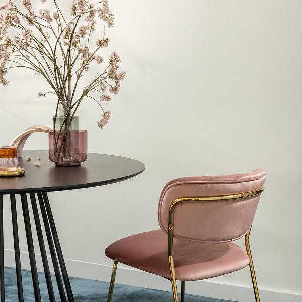 Стул обеденный Bergenson Bjorn Eirill, велюр, розовый