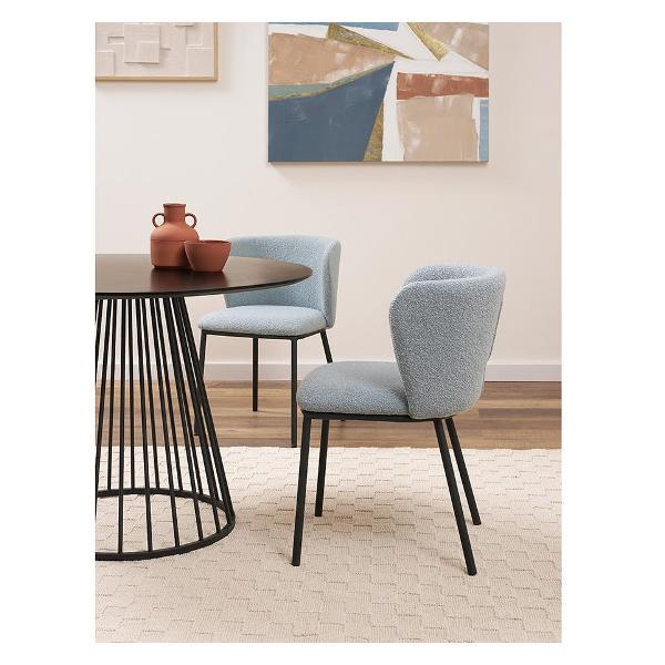 Стул обеденный Bergenson Bjorn Foggy, букле, голубая пудра