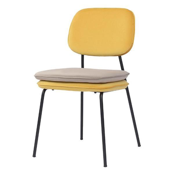 Стул обеденный Bergenson Bjorn Pea, велюр, желтый/бежевый