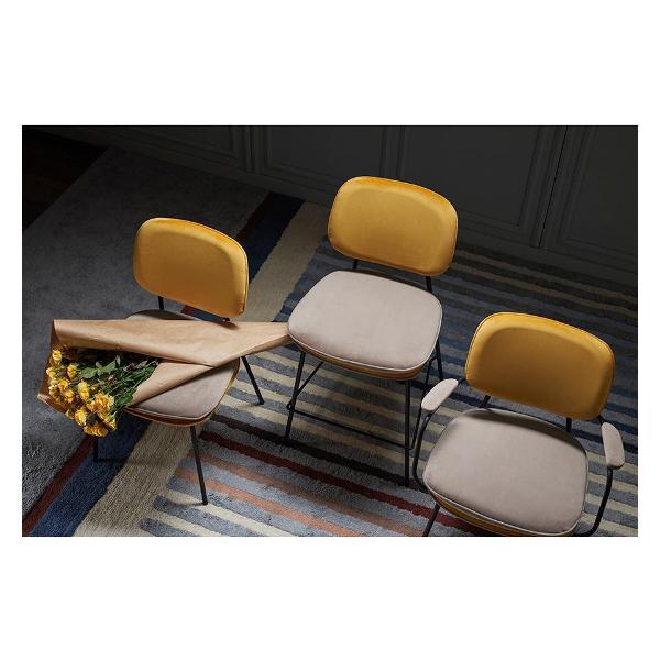 Стул обеденный Bergenson Bjorn Pea, велюр, желтый/бежевый