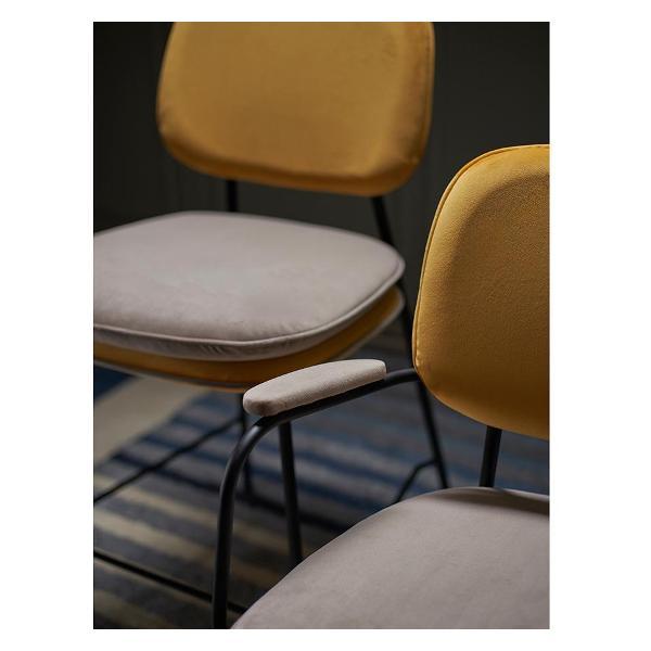 Стул обеденный Bergenson Bjorn Pea, велюр, желтый/бежевый