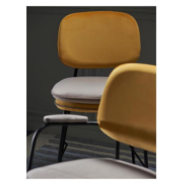 Стул обеденный Bergenson Bjorn Pea, велюр, желтый/бежевый