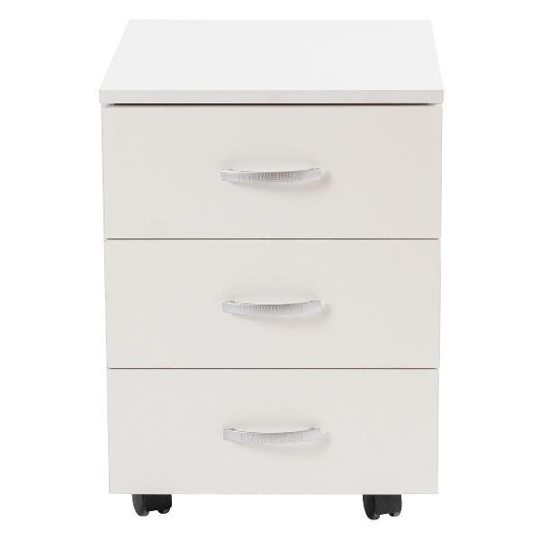 Тумба офисная Frenesie белая с ящиками на колесах, 40х47х55 см.