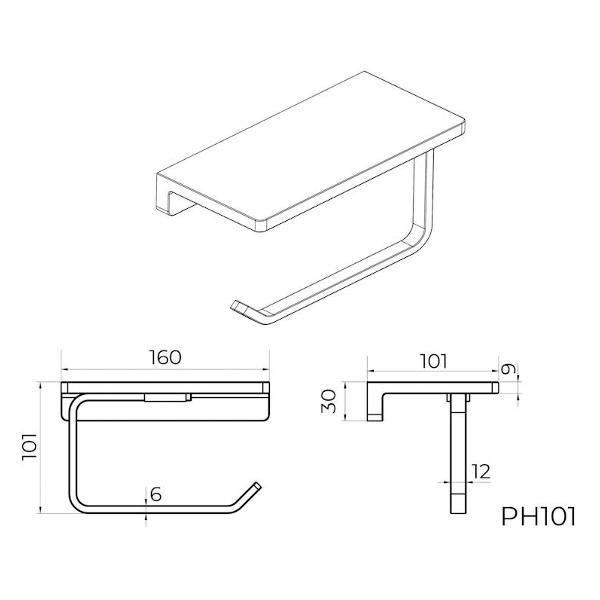 Держатель для туалетной бумаги KNOTLOR PH101RB
