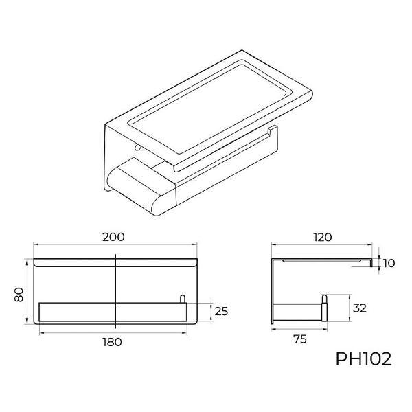 Держатель для туалетной бумаги KNOTLOR PH102BL