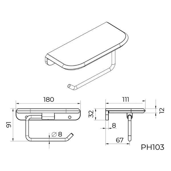 Держатель для туалетной бумаги KNOTLOR PH103GM