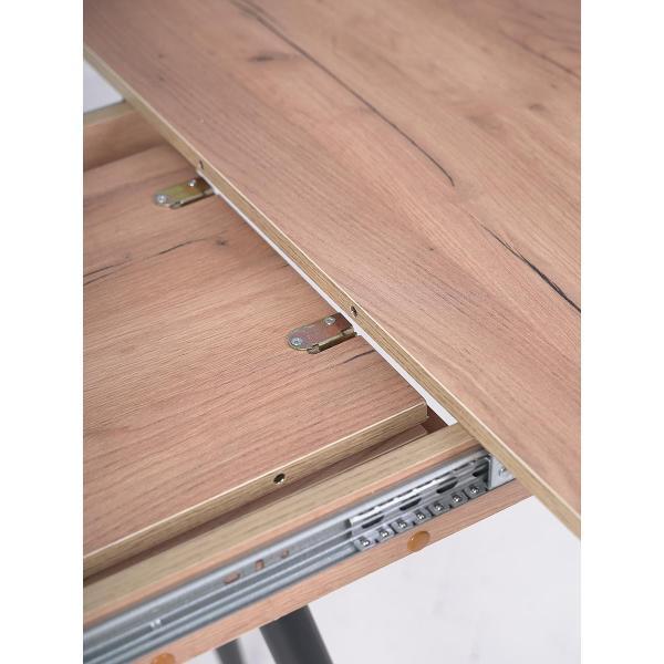 Стол обеденный Frenesie Элип конус кухонный круглый раздвижной, дуб крафт золотой, 85х85/120х75 см.