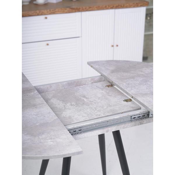 Стол обеденный Frenesie Элип конус кухонный круглый раздвижной, камень светлый, 85х85/120х75 см.