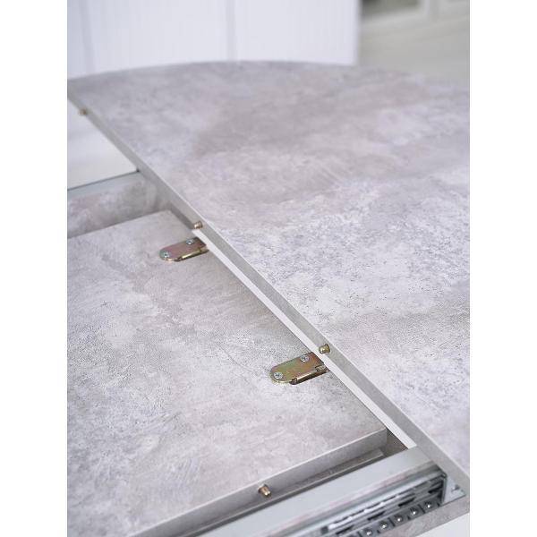 Стол обеденный Frenesie Элип конус кухонный круглый раздвижной, камень светлый, 85х85/120х75 см.