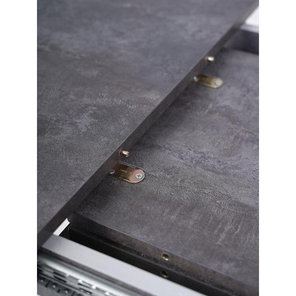 Стол обеденный Frenesie Элип конус кухонный круглый раздвижной, камень тёмный, 85х85/120х75 см.