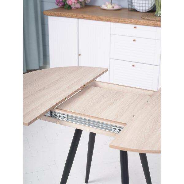 Стол обеденный Frenesie Элип конус кухонный круглый раздвижной, дуб сонома, 85х85/120х75 см.