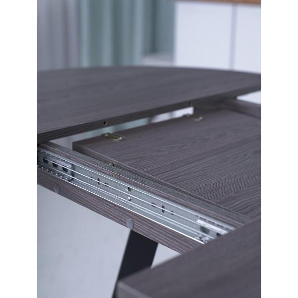 Стол обеденный Frenesie Элип профиль кухонный круглый раздвижной, ясень анкор тёмный, 85х85/120х75 см.