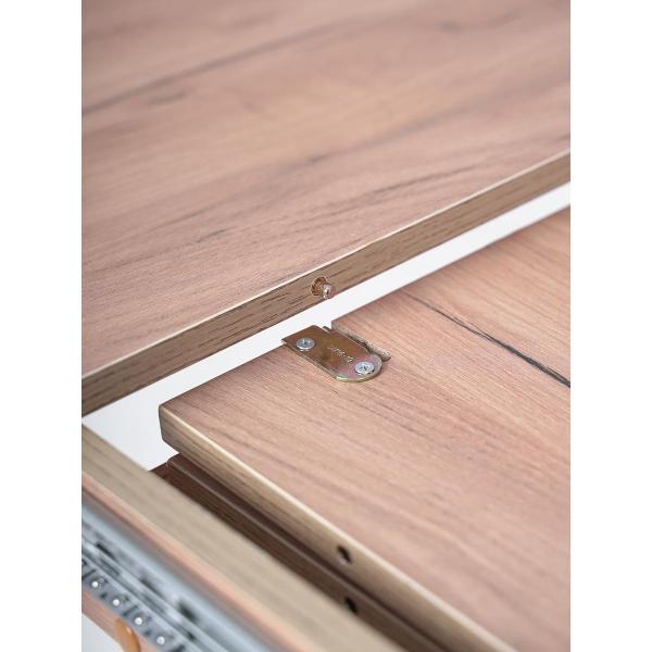 Стол обеденный Frenesie Элип профиль кухонный круглый раздвижной, дуб крафт золотой, 85х85/120х75 см.