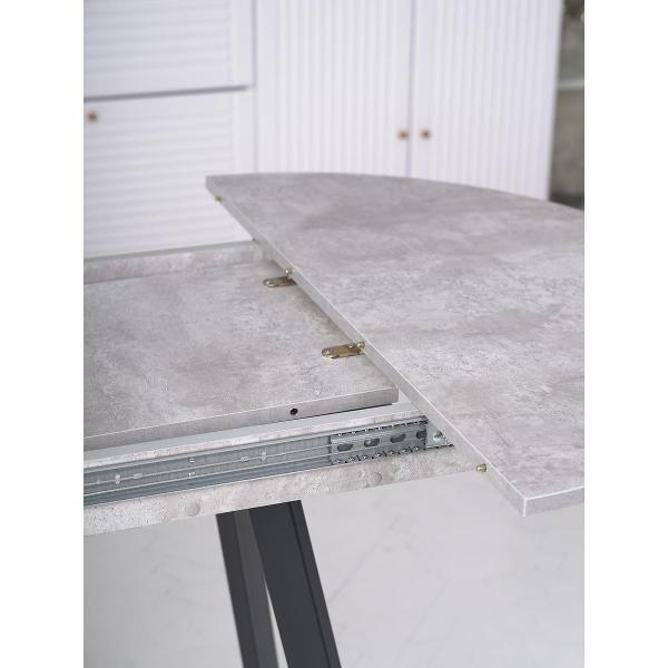 Стол обеденный Frenesie Элип профиль кухонный круглый раздвижной, камень светлый, 85х85/120х75 см.