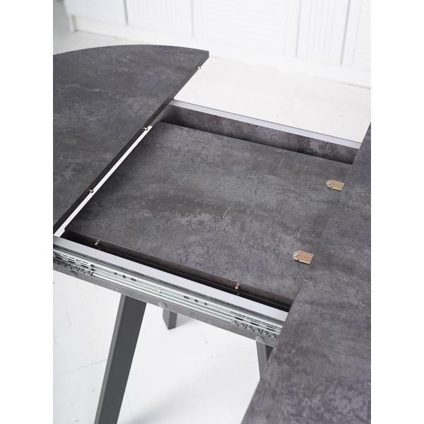 Стол обеденный Frenesie Элип профиль кухонный круглый раздвижной, камень тёмный, 85х85/120х75 см.