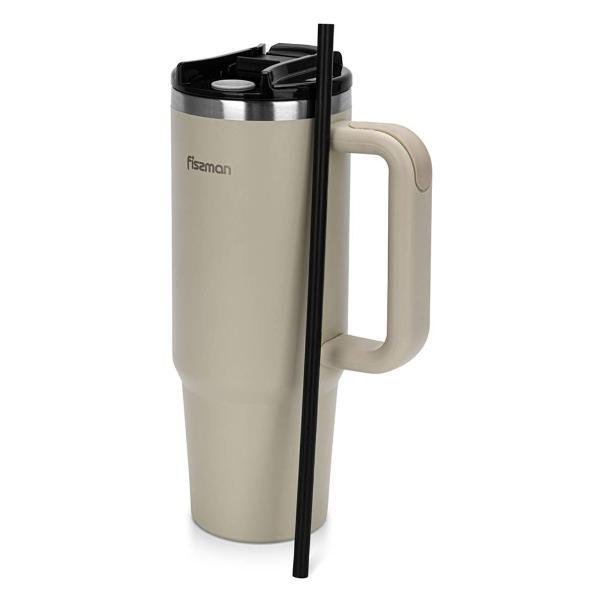 Термокружка FISSMAN 900 мл бежевая