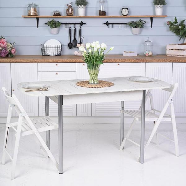 Стол обеденный Frenesie раздвижной Джаз, дуб крафт белый, 110/150х70х77 см.