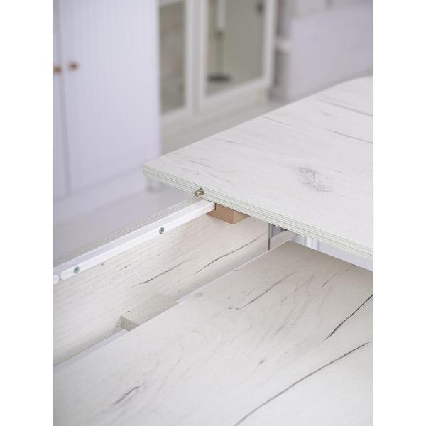 Стол обеденный Frenesie раздвижной Джаз, дуб крафт белый, 110/150х70х77 см.