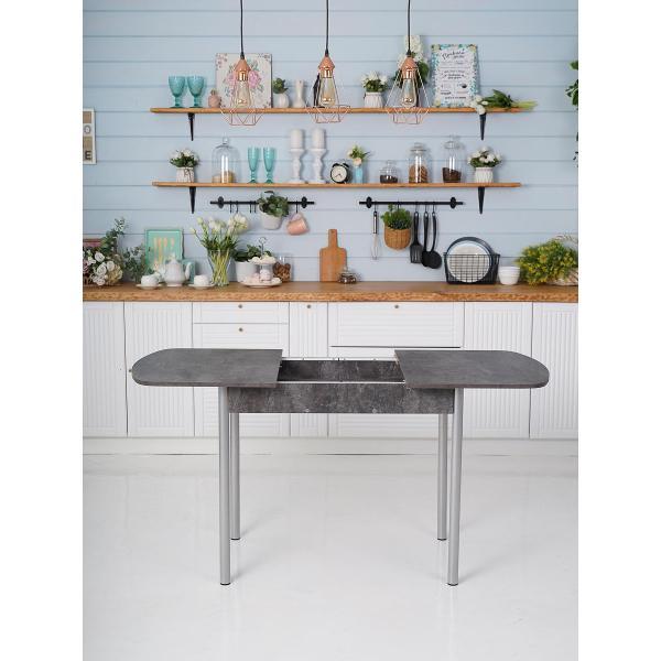 Стол обеденный Frenesie раздвижной Джаз, камень темный, 110/150х70х77 см.