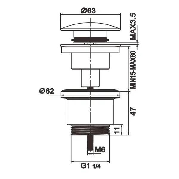 Донный клапан Rose RS31