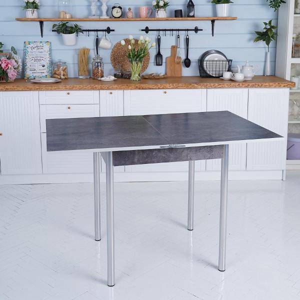 Стол обеденный Frenesie раскладной Виста, камень темный, 120/60х78х75 см.