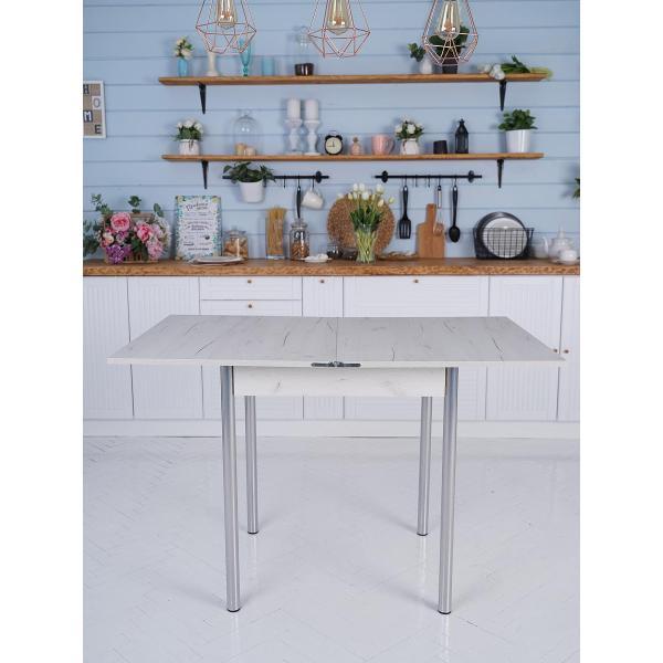 Стол обеденный Frenesie раскладной Виста, дуб крафт белый, 120/60х78х75 см.